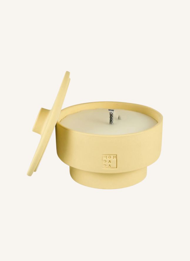 June Sahara Two outdoor candle with cover, neutral fragrance | Pale yellow