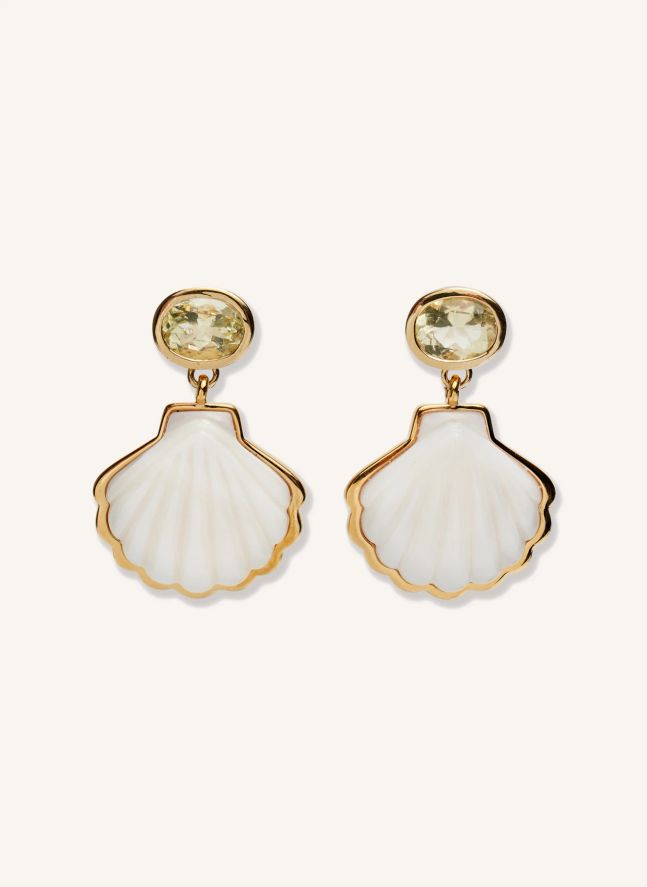 Boucles d'Oreilles Luna Shell | Blanc