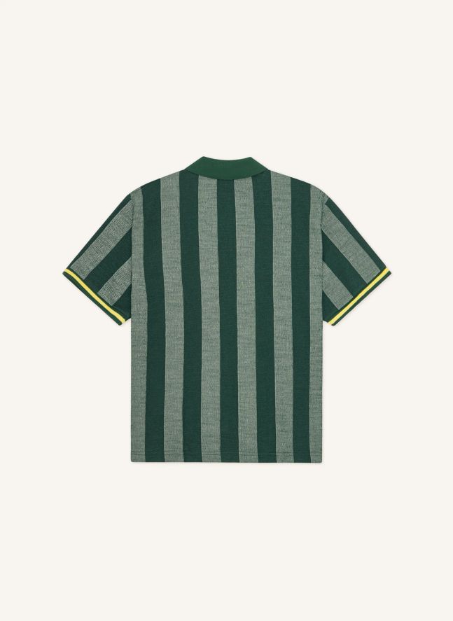 Polo Rayé Football | Vert foncé