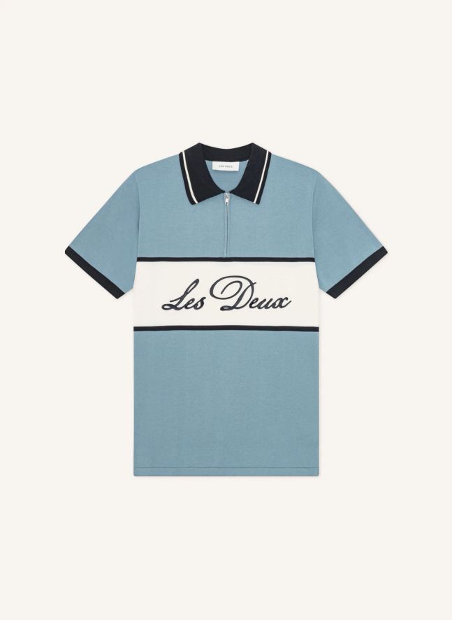 Polo Zippé | Bleu ciel
