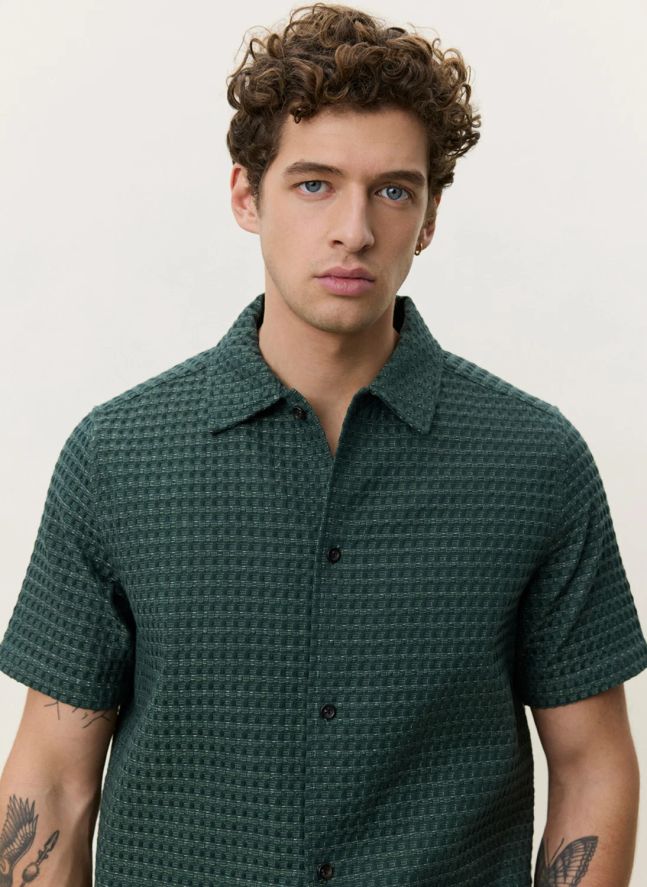 Chemise Chack Seersucker | Vert foncé