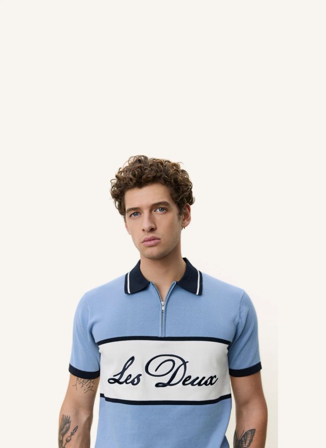 Polo Zippé | Bleu ciel