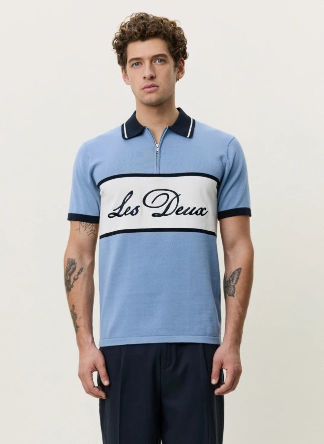 Polo Zippé | Bleu ciel