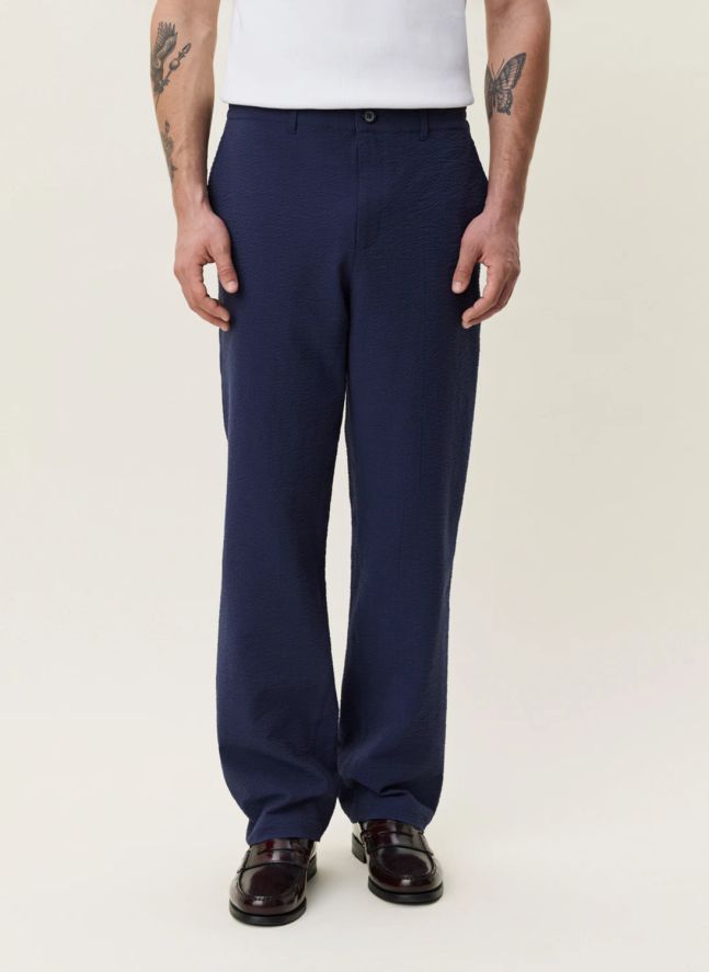 Pantalon Seersucker  | Bleu foncé