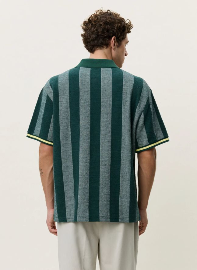 Polo Rayé Football | Vert foncé