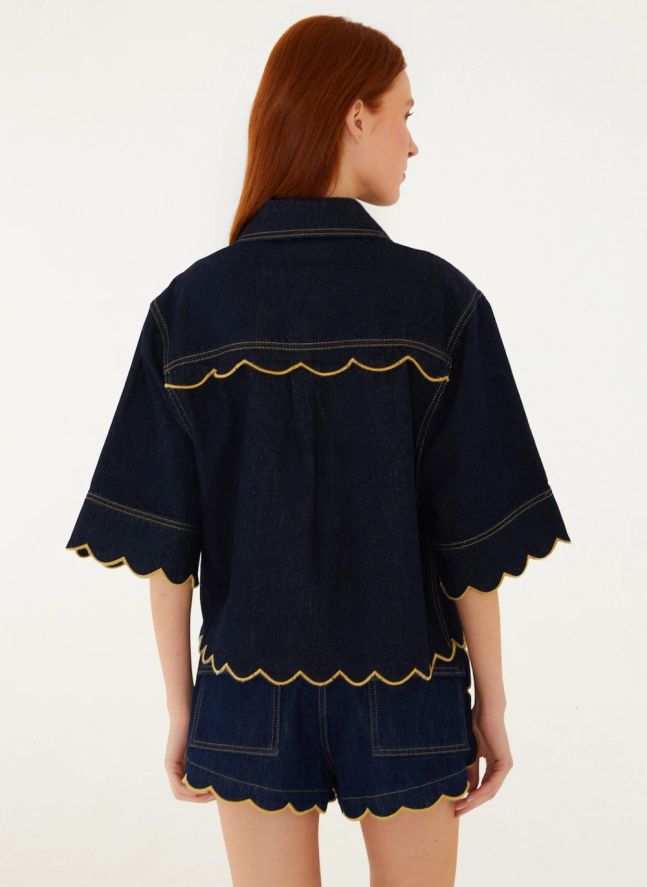 Short Pleats | Denim brut