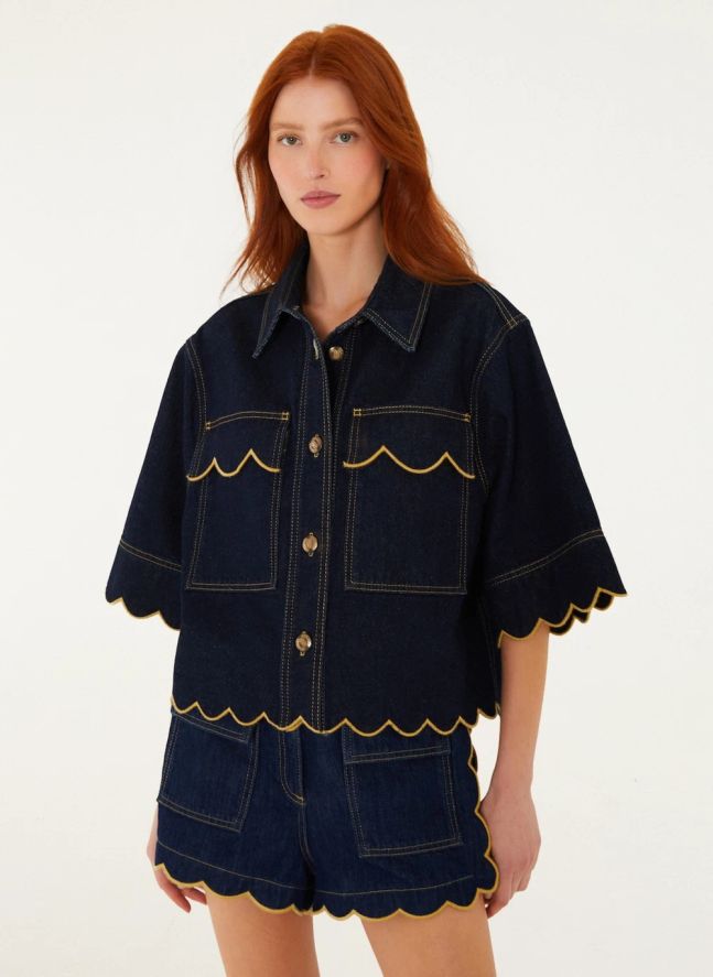 Short Pleats | Denim brut
