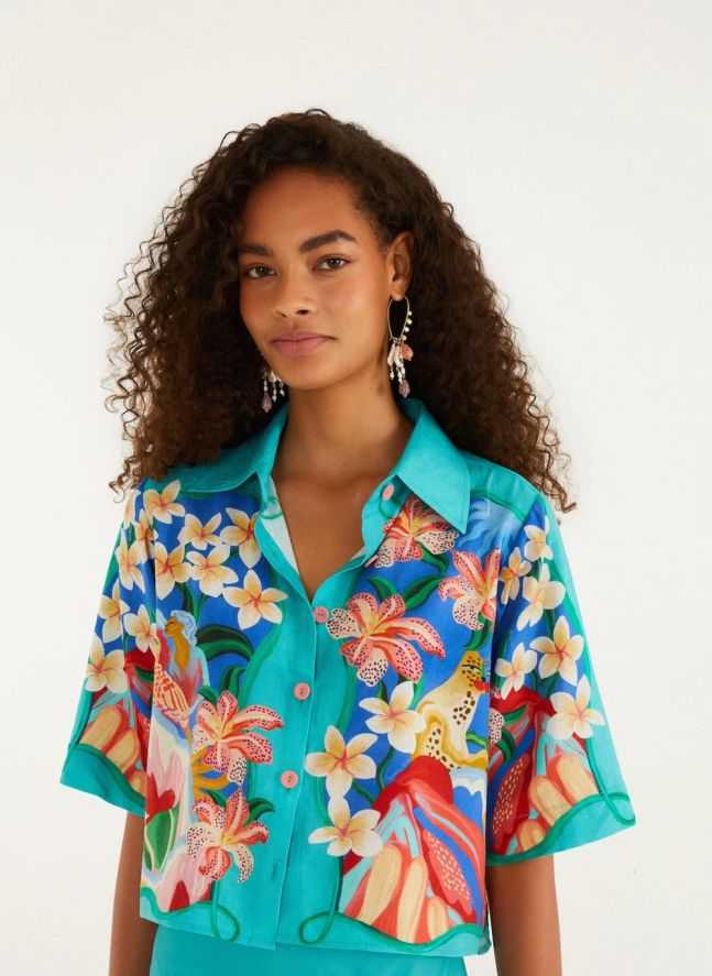 Chemise Garden Of Life Lin | Bleu