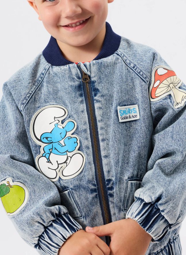 Blouson Denim - Goldie + Ace x Schtroumpfs | Bleu