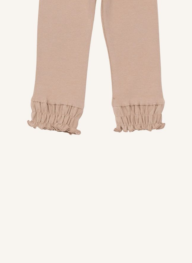Legging Fronces Ies Coton Bio | Rose pêche