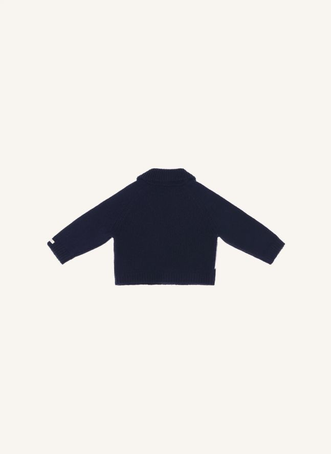 Cardigan Kwinten Ours Polaire Laine Merinos | Bleu marine