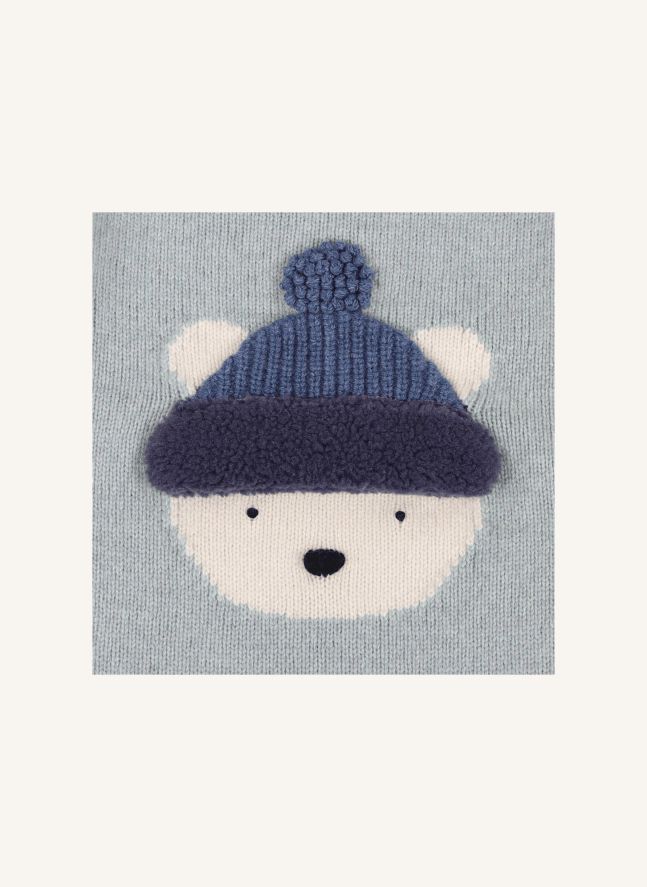 Denn Polar Bear Merino Wool Sweater | Bluish grey