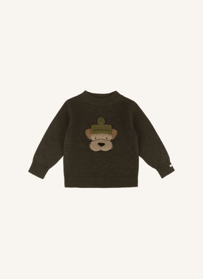 Denn Dog Merino Wool Sweater | Dark green