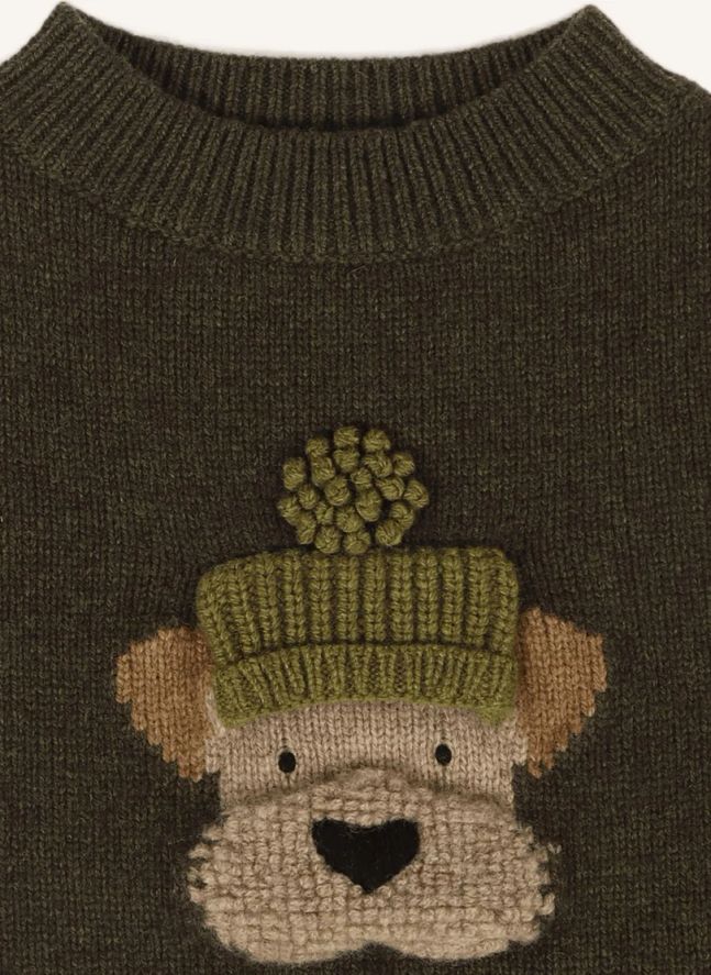 Denn Dog Merino Wool Sweater | Dark green