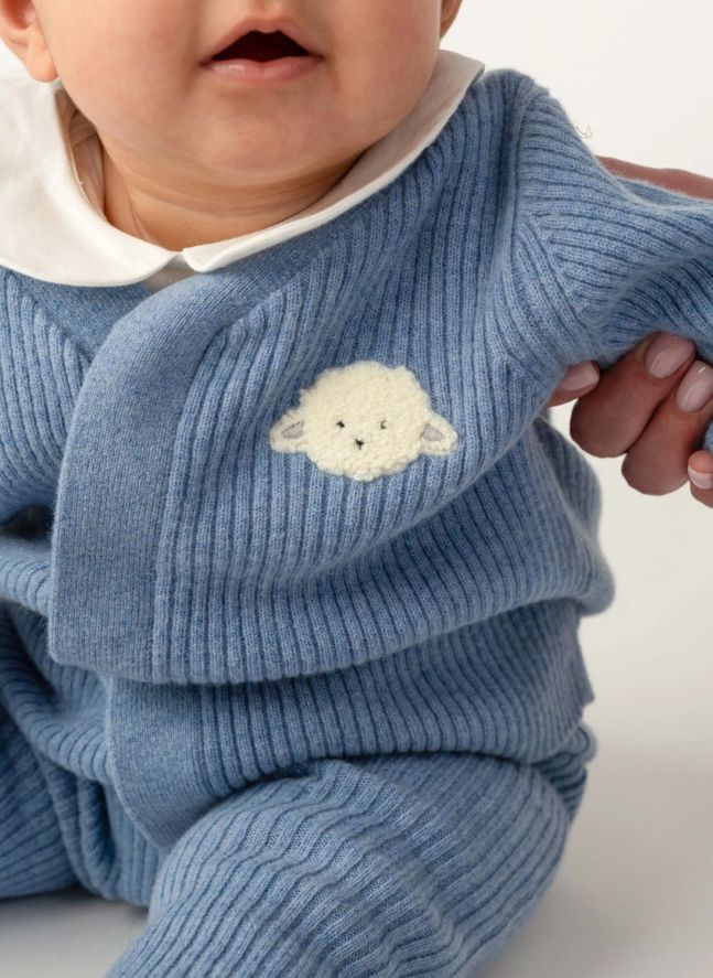 Cardigan Fennie Laine Merinos | Bleu