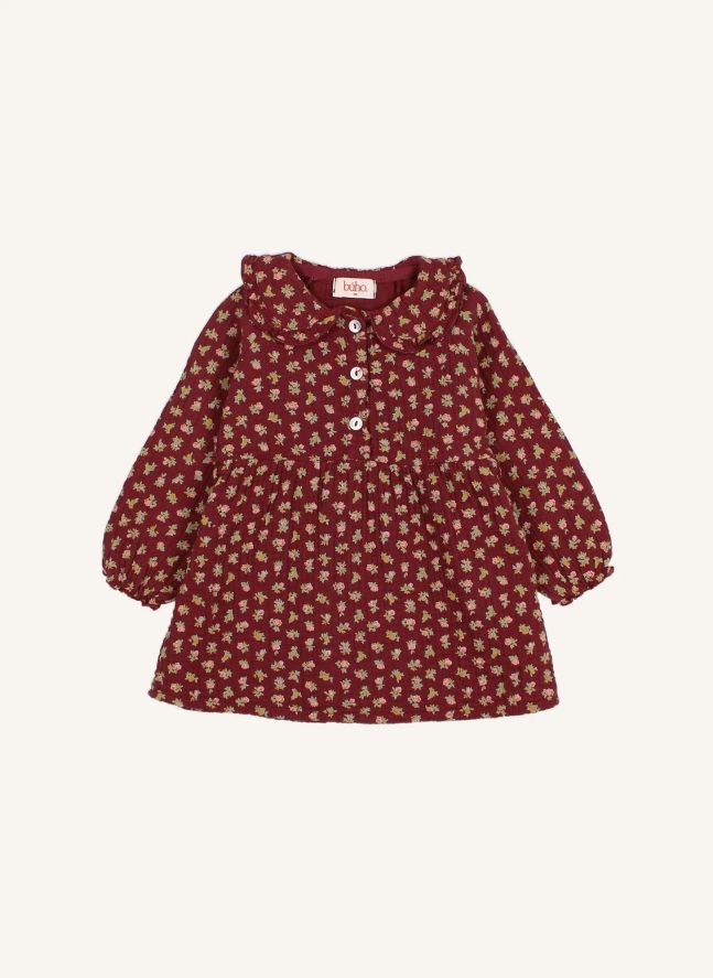 Robe Cottage Fleurie Coton Bio | Bordeaux