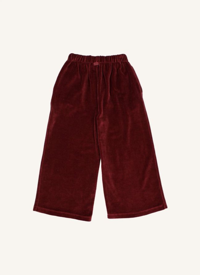 Pantalon Large Velours | Bordeaux