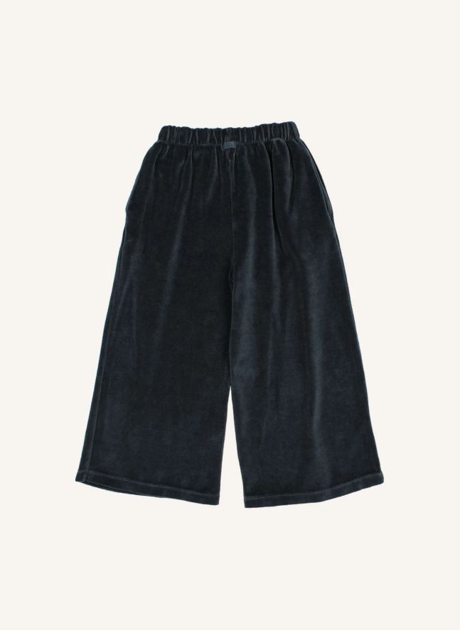 Pantalon Large Velours | Gris foncé