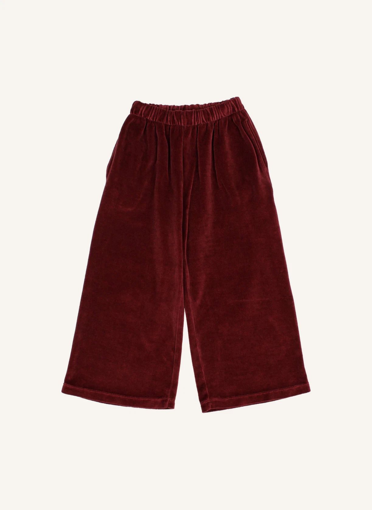 Pantalon Large Velours | Bordeaux- Image produit n°0