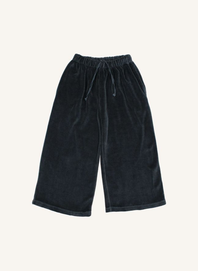 Pantalon Large Velours | Gris foncé