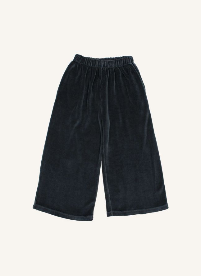 Pantalon Large Velours | Gris foncé