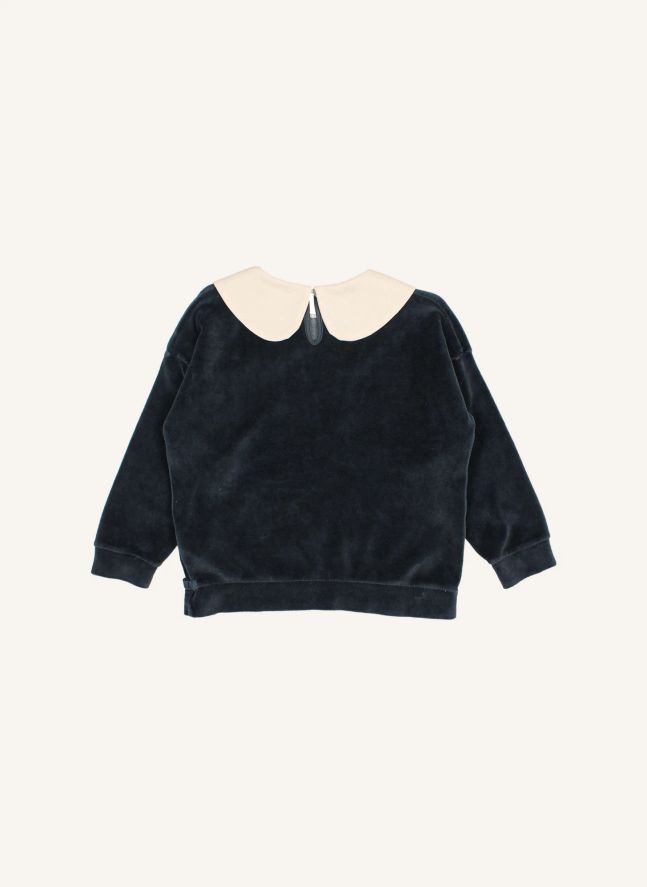Sweat Col Claudine Le Marais Velours | Gris foncé
