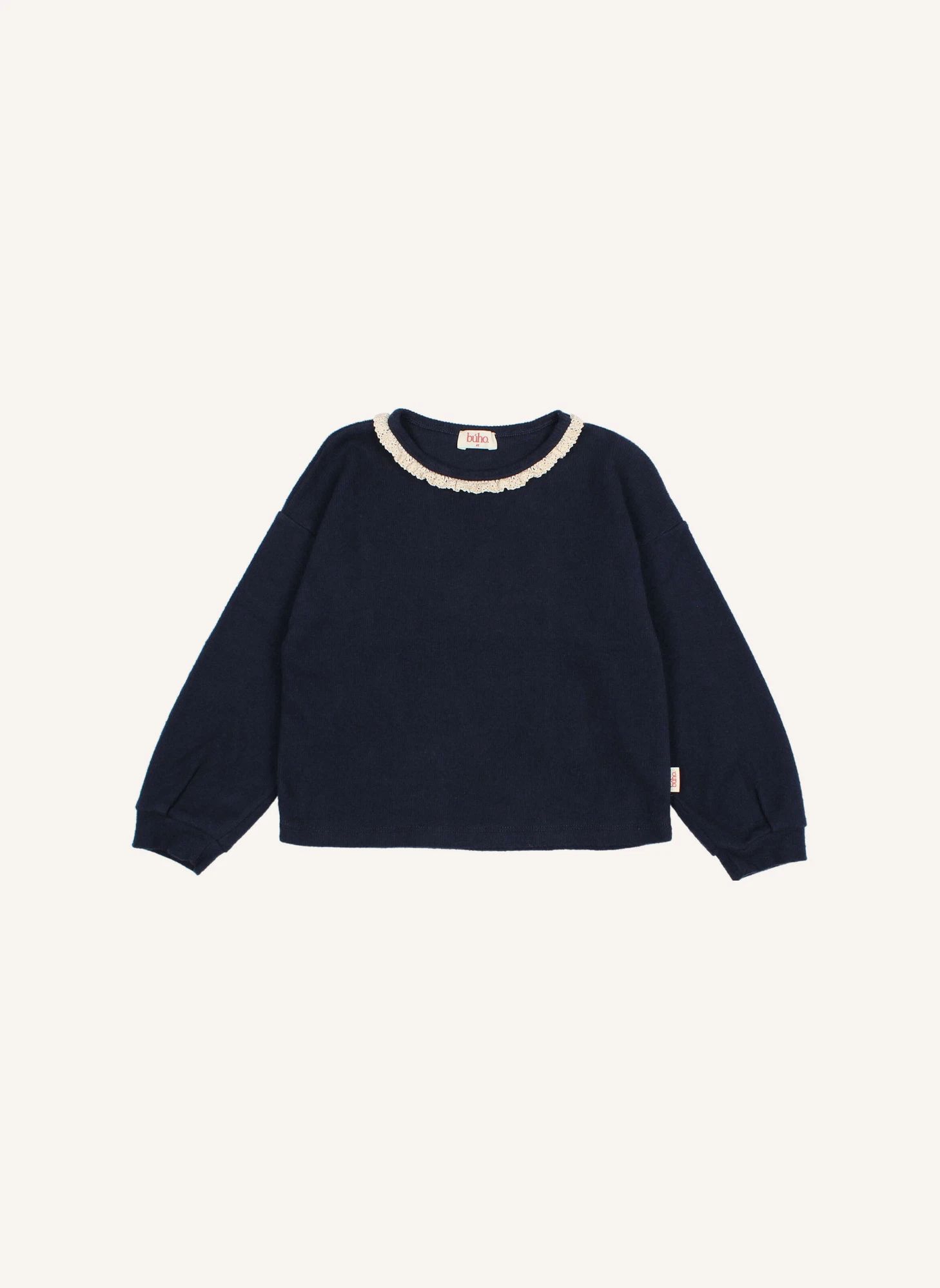 T-shirt Côtelé Girly | Bleu marine- Image produit n°0