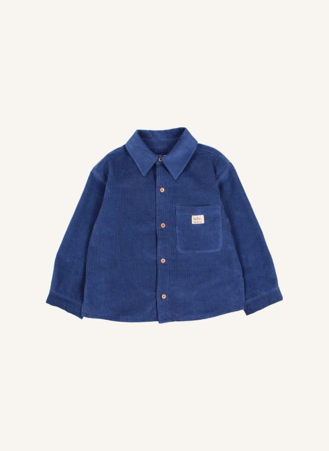 Chemise Soft Velours Coton Bio | Bleu marine