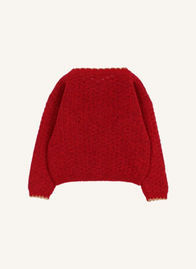 Pull Feston Girly | Rouge cerise