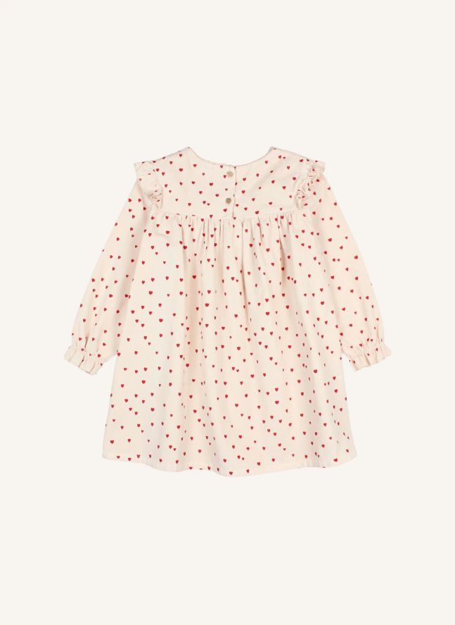 Robe Volants Mini Cœurs | Rose pâle