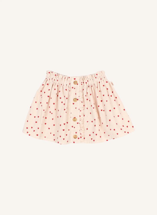 Jupe Mini Cœurs | Rose pâle