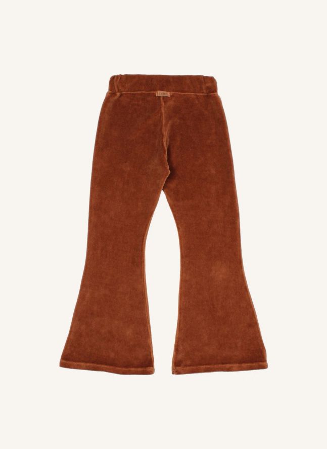 Legging Flare Cœur Velours Coton Bio | Brun roux