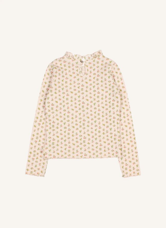 T-shirt Côtelé Cottage Fleuri | Rose pâle