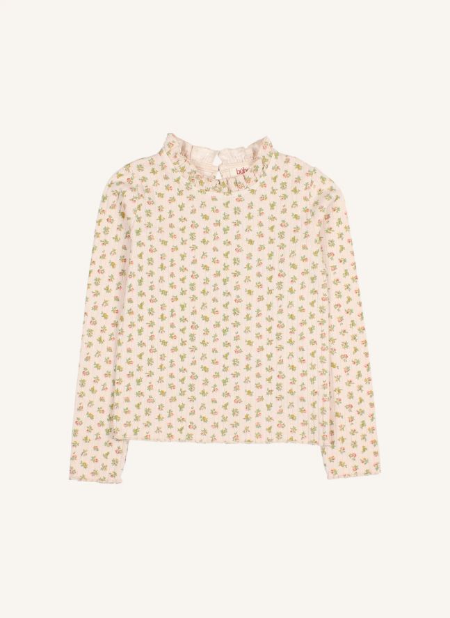 T-shirt Côtelé Cottage Fleuri | Rose pâle