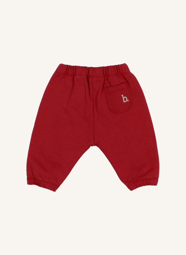 Jogger Cordon Coton Bio Bébé | Rouge cerise