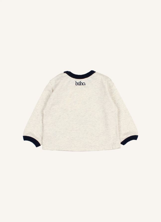 T-shirt Contrasté Chiné | Ecru