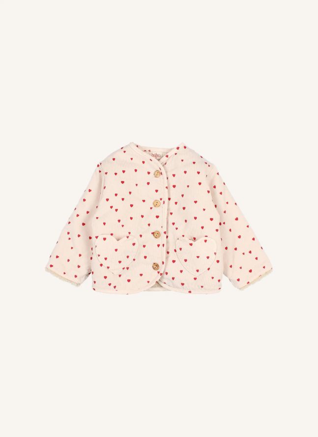 Chaqueta Mini Hearts | Rosa Pálido