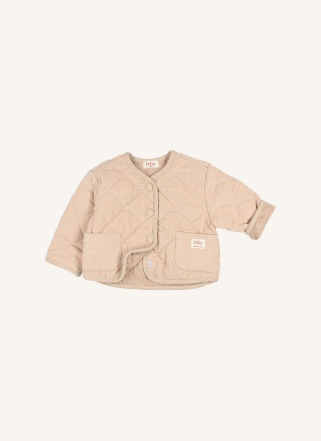 Veste Matelassée Velours Coton Bio | Sable