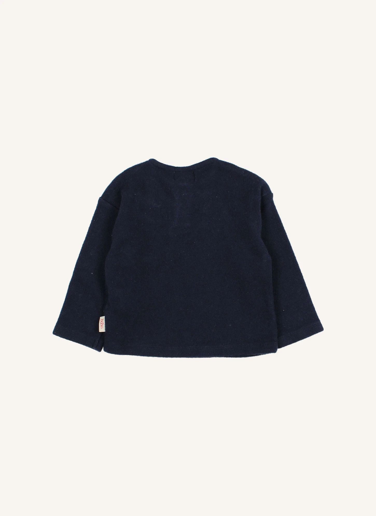 T-shirt Col Boutons Côtelé | Bleu marine- Image produit n°1