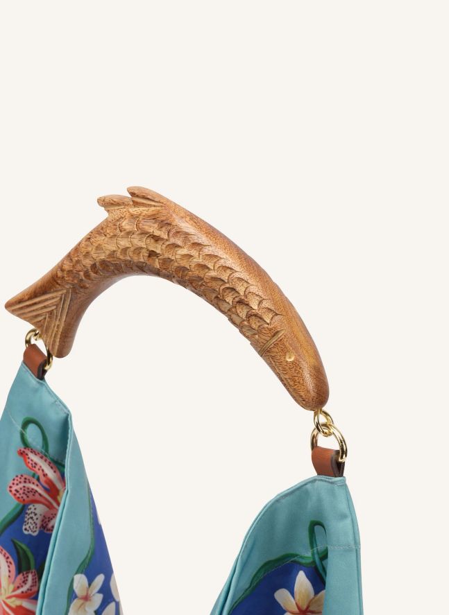 Satin Scarf Bag Small | Blue
