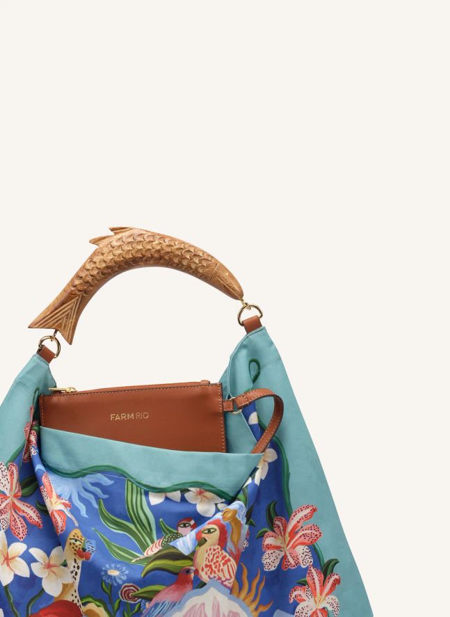 Satin Scarf Bag Small | Blue