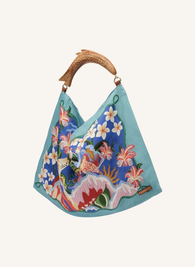 Satin Scarf Bag Small | Blue