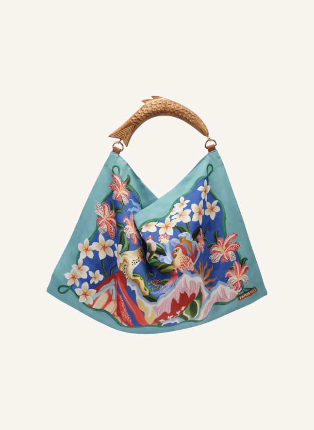 Satin Scarf Bag Small | Blue