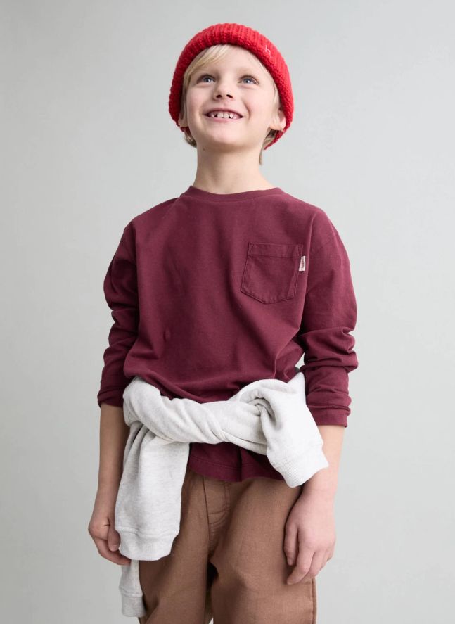 T-shirt Poche Coton Bio | Bordeaux