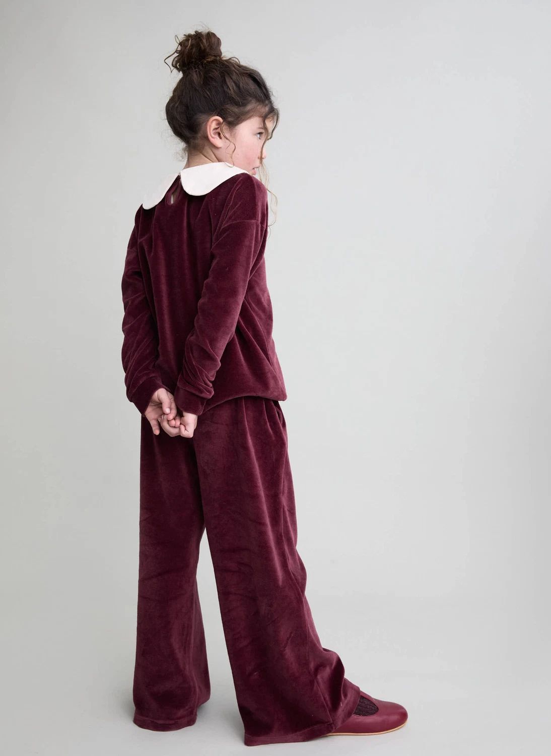 Pantalon Large Velours | Bordeaux- Image produit n°2