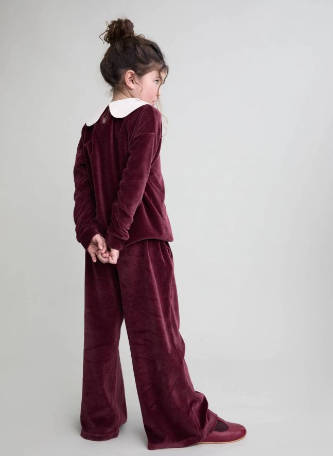 Sweat Col Claudine Le Marais Velours | Bordeaux