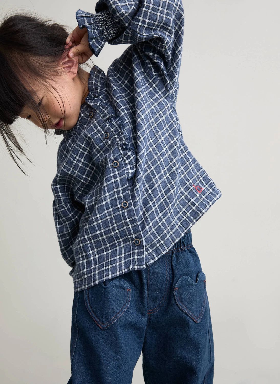 Blouse Tartan | Bleu marine- Image produit n°1