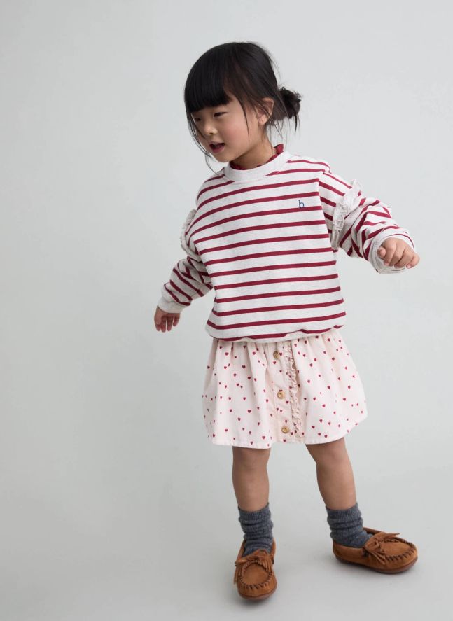 Jupe Mini Cœurs | Rose pâle