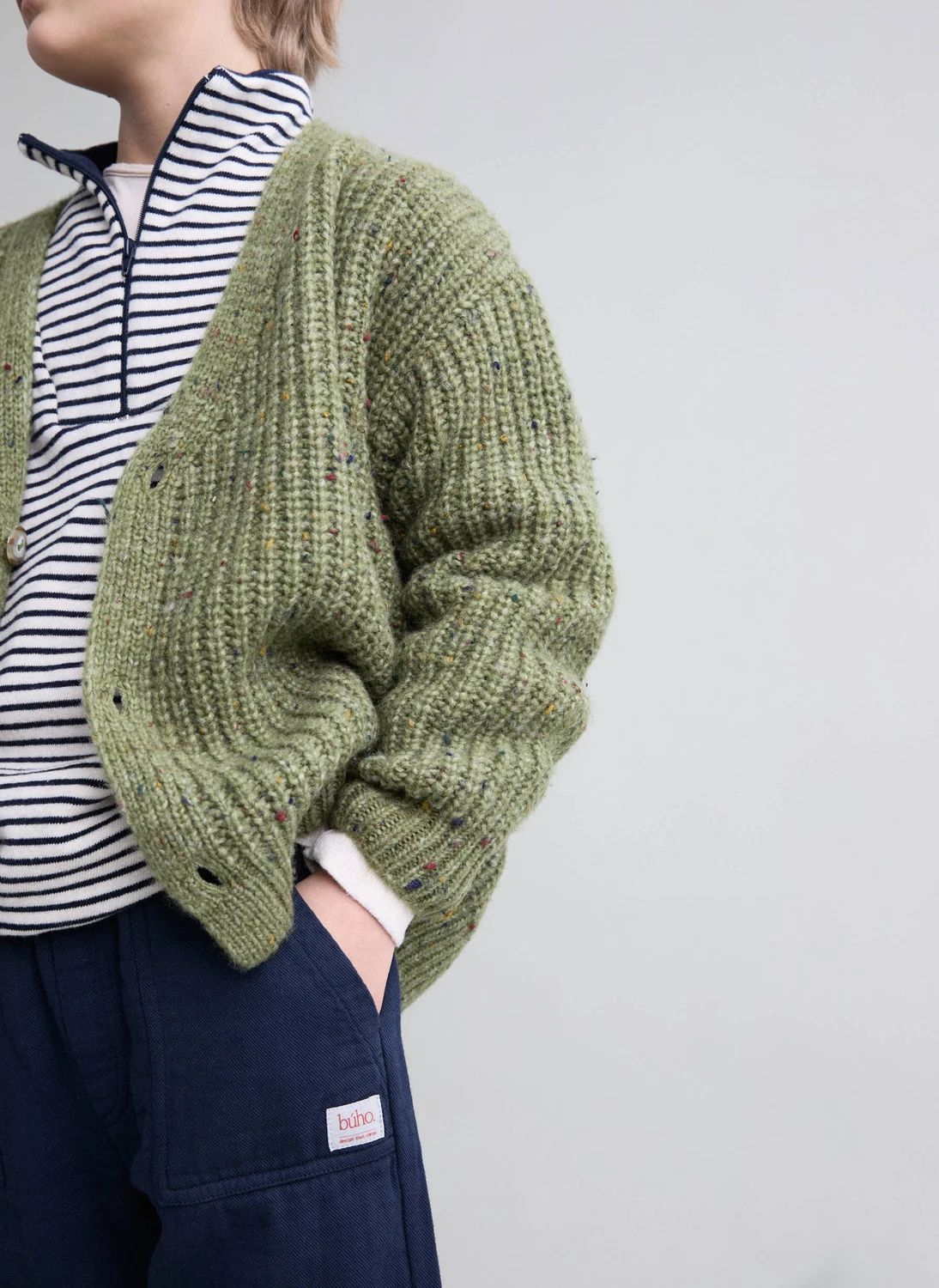 Cardigan Chiné Botonato | Vert- Image produit n°4