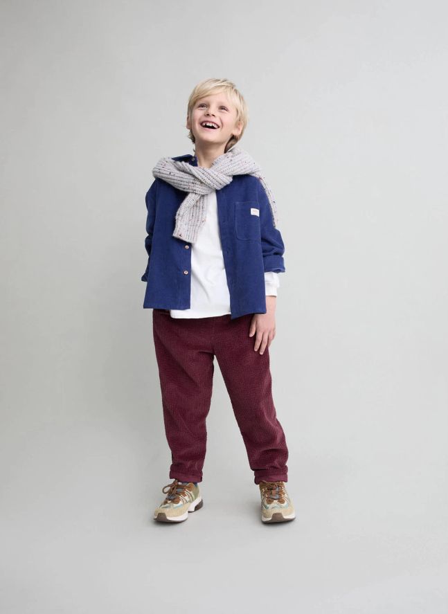 Chemise Soft Velours Coton Bio | Bleu marine